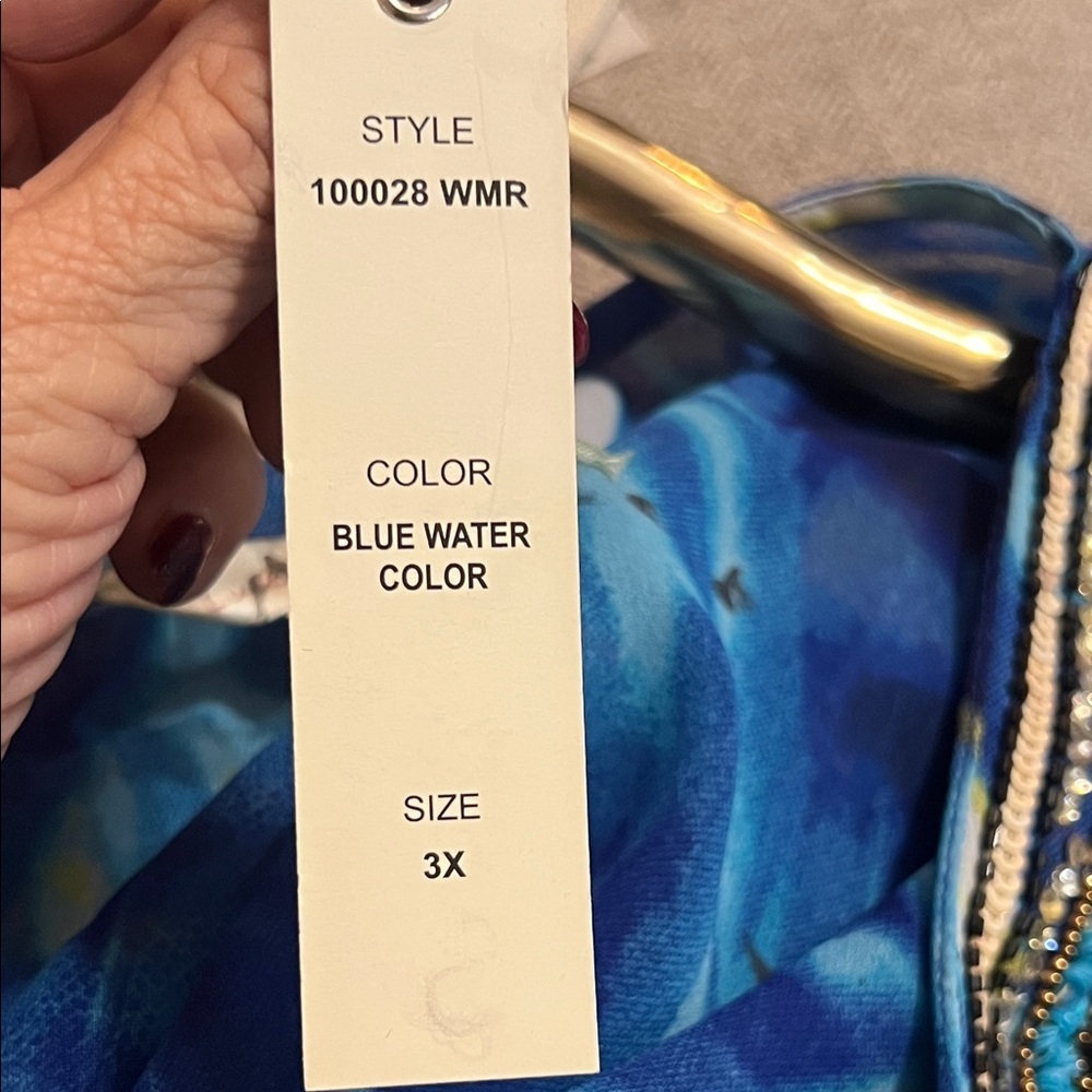 LUCKY & COCO NWT Kaftan Womens 3X Blue Water Embellished
Gemstone Beach Wear - Picture 10 of 15